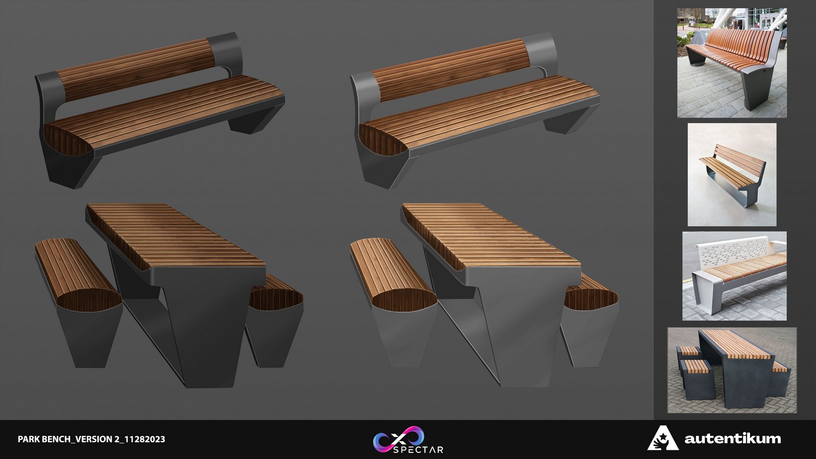 Town Square Park Bench Final Render